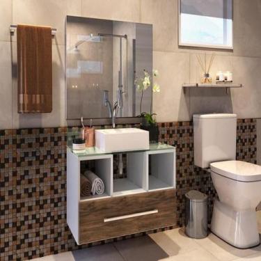 Imagem de Gabinete Para Banheiro Completo Mdf Balcão Espelho E Cuba - Premium