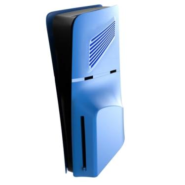 Imagem de Adequado para case de versão de disco PS5 Slim, painel com aberturas de resfriamento, capa protetora anti-riscos e à prova de poeira, painéis laterais de reposição ABS. (ABS-azul claro)