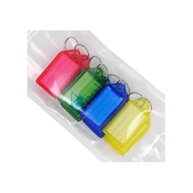 Imagem de Chaveiro com 8 peças, vermelho, verde, azul, amarelo, amarelo, etiqueta, chaveiro, etiqueta, chaveiro, com janela de etiqueta.