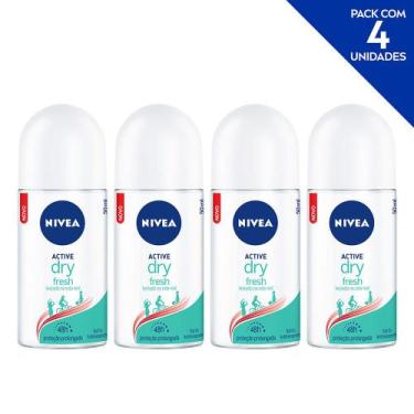 Imagem de Desodorante Antitranspirante Roll On Nivea Dry Fresh 50ml - 4 Unidades