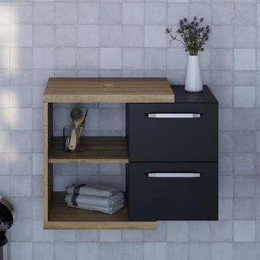 Imagem de Armário Gabinete Nexus 65cm Lâmina Mel/Preto Ônix