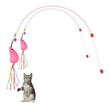 Imagem de Legou Bastão de provocação de madeira para animais de estimação, brinquedos para gatos, bastão de provocação, cor da imagem, 7 2 peças