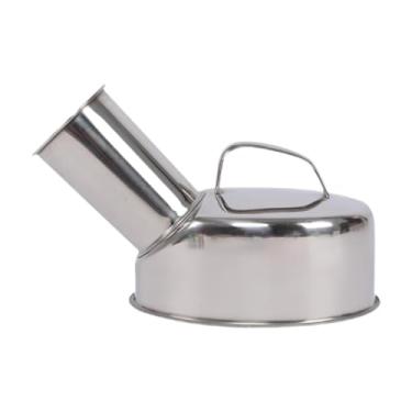 Imagem de menolana Mictório portátil de mão, pote de mictório de aço inoxidável, garrafa masculina à prova de vazamentos, penico masculino para viagem, carro,