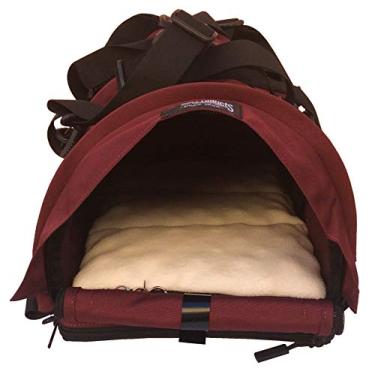 Imagem de Bolsa de viagem SturdiBag para animais de estimação pequenos: altura flexível para gatos e cães, lado macio com clipes de segurança e tiras de cinto de segurança | Bordeaux, 45,7 cm x 25,4 cm x 25,4