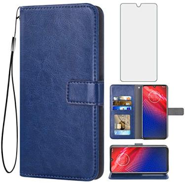 Imagem de Asuwish Compatível com Moto Z4/Moto Z 4 Play/MotoZ4 Force capa carteira de vidro temperado protetor de tela suporte de cartão acessórios capas de telefone para Motorola 4Z Motoz4 capas MotoZ4Play