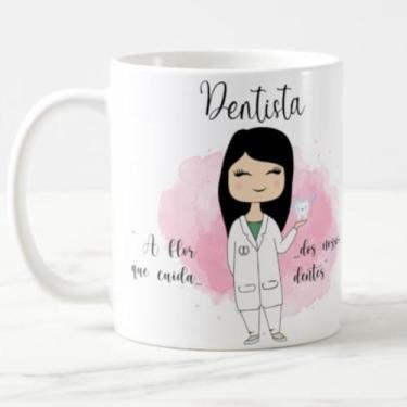 Imagem de Caneca Profissão Feminina Dentista Odontologia