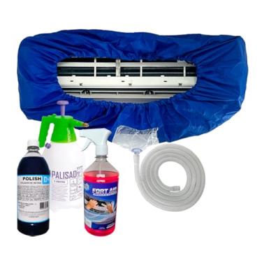 Imagem de Kit Limpeza Ar Condicionado 36 Mil BTUS Coletor + Limpa Alumínio + Bactericida 1l Pulverizador 2l