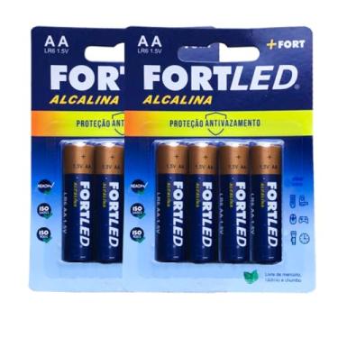 Imagem de Pilha Alcalina AA de Alta Performance 8 Unidades - FORTLED