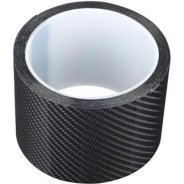 Imagem de Adesivo Faixa Fibra Carbono Preto Envelopar Automotivo 2m x 9cm - BW A