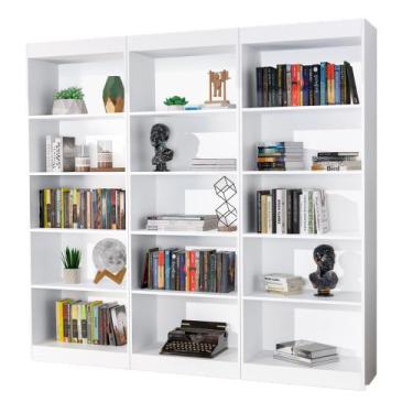 Imagem de Organizador Kit 3 Livreiros Caio Multiuso Escritório Casa Branco - J &