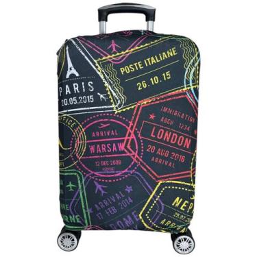 Imagem de Capa Para Mala Selo Travel Bagagem Protetora Viagem Colorida - Loilu, 