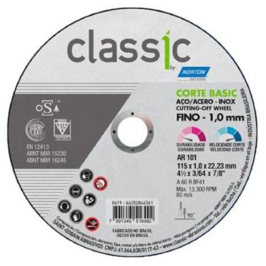 Imagem de Disco de Corte Inox Classic 115 X 1,0 mm  (5 Peças) - Norton
