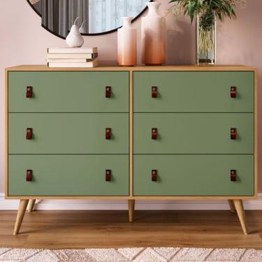 Imagem de Cômoda 6 Gavetas Savana Alecrim 3003 - Genialflex, Moderno, Verde