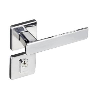 Imagem de Fechadura Manual Quadrada Cromada Para Porta Madeira - A.R Variedades 