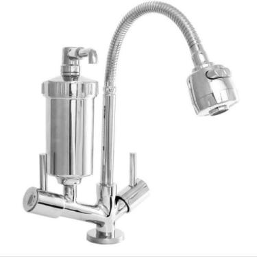 Imagem de Torneira Gourmet Cromada Duplo Jato Bancada Com Filtro - Zanetti Torne
