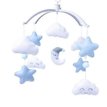 Imagem de Mobile Berço Bebê Musical e giratório bebe Berço Azul bebe - Mobile Ch