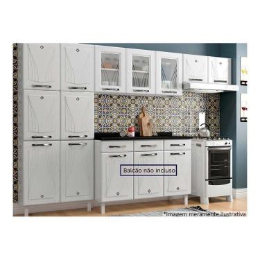 Imagem de Kit De Cozinha Modulada 3 Peças Star New (2 Armários + 1 Paneleiro) Cpt106 Branco - Telasul