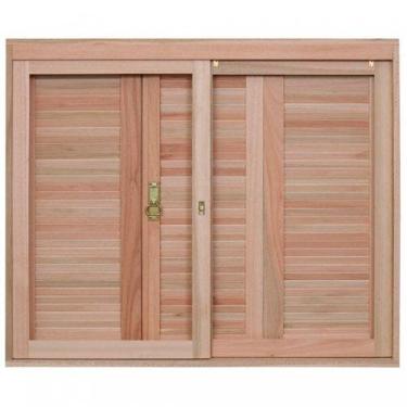 Imagem de Janela de Madeira Veneziana 100x150cm com Caixilho 12cm Ewk 220 Rondos