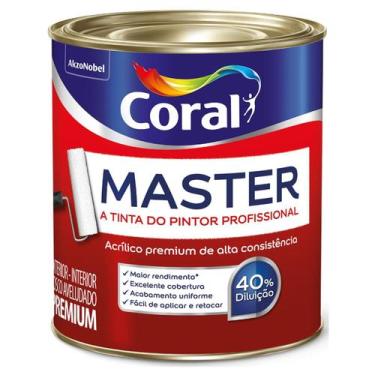 Imagem de Tinta Acrílica Master Fosco Branco 0,9LCoral - 100002