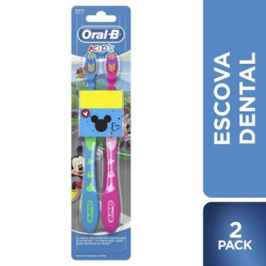 Imagem de Escova Dental Oral-B Kids Mickey Pack com 2 Unidades