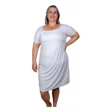 Imagem de Vestido Feminino Plus Size Midi Manga Curta Moda Evangelica - Coalizão
