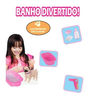 Imagem de Brinquedo Dog Infantil Banho de Verdade Com Kit Acessórios - Adijomar