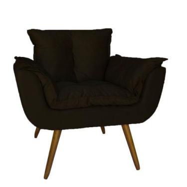 Imagem de Poltrona Decorativa Para Sala E Recepção Opala Suede Marrom - LM DECOR
