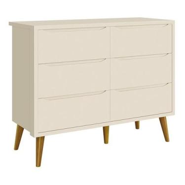 Imagem de Cômoda Infantil Theo 6 Gavetas com Pés Amadeirado - Reller Móveis, Are