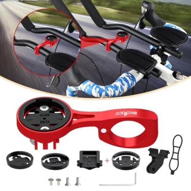 Imagem de BIKOOCO Suporte de computador de bicicleta para barras aerodinâmicas - compatível com guidões de estrada de 22,2 mm/22,4 mm, suporte seguro de bicicleta para computador GPS de bicicleta, para Garmin,