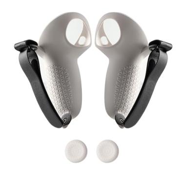 Imagem de Capa protetora para controle VR para Meta Quest 3, capa protetora de silicone antiderrapante com alça ajustável compatível com acessórios Oculus Quest 3