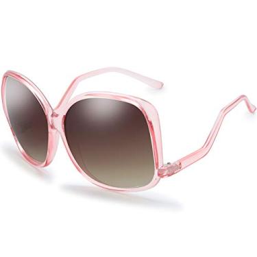 Imagem de The Fresh Óculos de sol femininos grandes quadrados Jackie O Cat Eye Hybrid Butterfly Fashion - Embalagem requintada, 729905-cristal rosa, X-Large