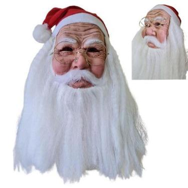 Imagem de Mascara de Papai Noel Realista Natal Natalino Fantasia Latex Barba Ocu