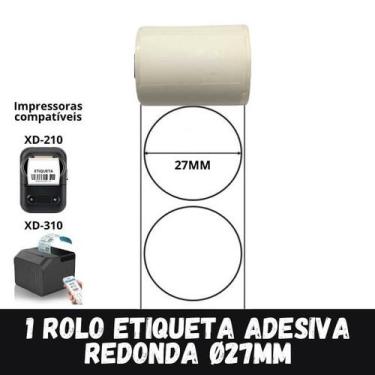 Imagem de 1 Rolo Etiqueta Térmica Adesivas 27x27 Redonda Xd-210 Xd-310 - Xd Mega