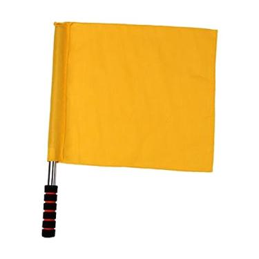Imagem de Pegciuho Bandeira de árbitro Bandeira de Segurança de Trânsito Durável Portátil, Bandeira de Sinalização, Bandeira de Mão para Jogos de Vôlei No Campus, Treina, AMARELO