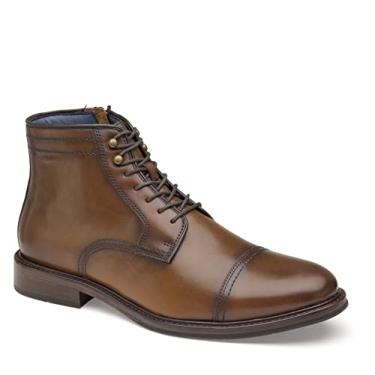 Imagem de Johnston & Murphy Bota masculina XC Flex Raleigh com zíper | Couro de flor integral | Palmilha acolchoada | Sola de couro/borracha | Zíper lateral de fácil acesso | Design clássico,