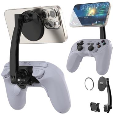 Imagem de Mechanism Pacote de controle de suporte de telefone para controle sem fio 8Bitdo Pro 2 | Conecte facilmente qualquer dispositivo iPhone ou Android usando nosso suporte de telefone ultra seguro
