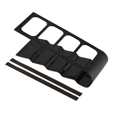 Imagem de 7.1 * 2.8 Polegadas Desktop Plástico Telefone VCR DVD TV Step Suporte de Controle Remoto Organizador de Rack de Armazenamento 4 Slots Design Leve e Portátil (BLACK)