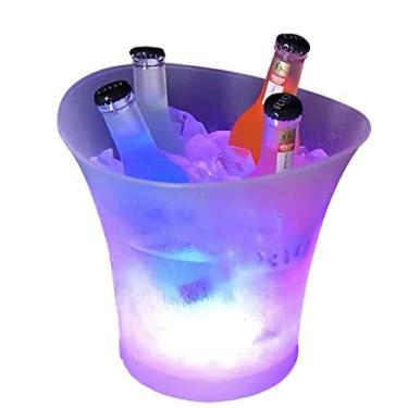 Imagem de Tiandirenhe Balde de 5 l, colorido LED luz gelo cubo de champanhe, com LED mudar automático as cores para champanhe vinho bebidas cerveja gelo refrigerador bar clube pub