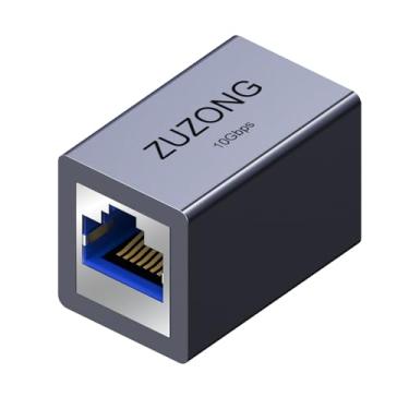 Imagem de ZUZONG Acoplador Ethernet RJ45 de 10 GB, acoplador de linha de 10 Gbps para adaptador extensor de cabo Ethernet Cat8/Cat7/Cat6a/Cat6/Cat5e/Cat5 para PC Router Modem PS5 Xbox fêmea para fêmea (1 peça
