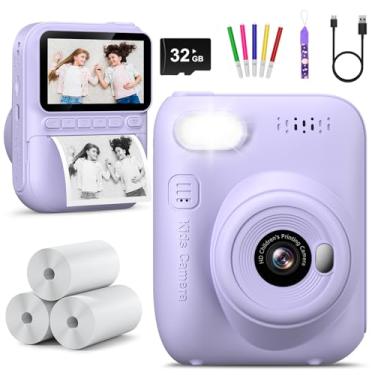 Imagem de Hangrui Kids Camera Instant Print - Toddler Camera for Creative Exploration Ideal Kids Digital Camera, Birthday Gift for 3-12 Year Old Girls Boys, Fun Toy for Ages 3-12 with 32GB Card