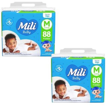 Imagem de Kit C2 Fralda Baby Giga M 88 unidades - Mili - MILI S/A