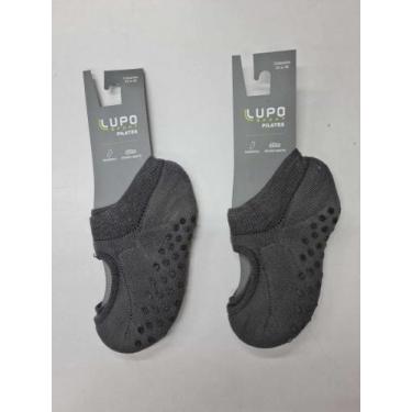Imagem de 2 Pares Meia Pilates Feminina Lupo 3286.Cor:CinzaTamanho:33 a 36Gênero