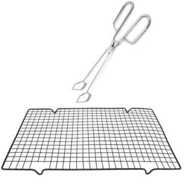 Imagem de Grelha para resfriar doces alimentos churrasco com pinca - Utensilios 
