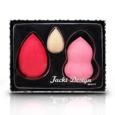 Imagem de Kit com 3 Esponjas para Maquiagem Jacki Design Vermelho