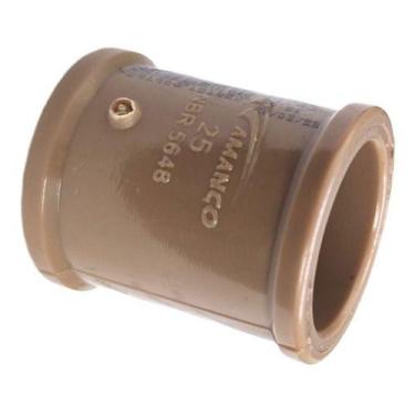 Imagem de 10 Luva Pvc Marrom Amanco 25mm 3/4 Soldável 