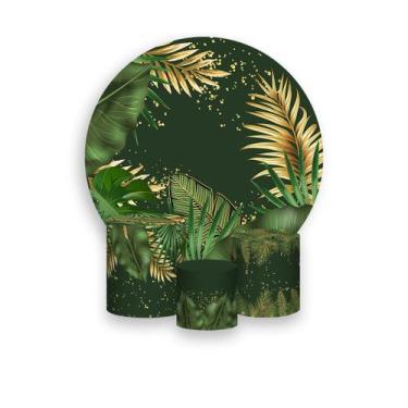 Imagem de Painel De Festa Redondo 1,50x1,50 + Trio De Capas Cilindro - Tropical 