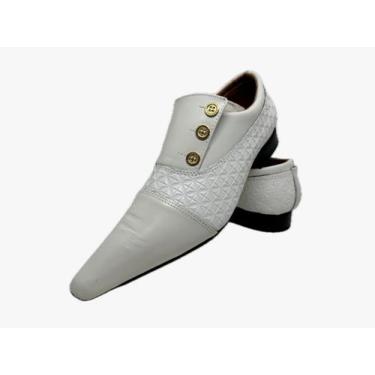 Imagem de Sapato Masculino Italiano Em Couro Social Executivo Branco Ref: D866 -