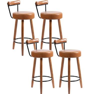 Imagem de Kit 4 Banquetas Decorativas Napoles material sintético Amarula SalaOne