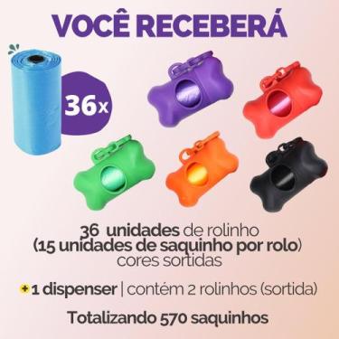 Imagem de Kit Cata Caca Rolinhos C/ 15 Sacos De Lixo Cada Coco Pet Gato E Cachor