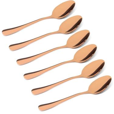 Imagem de Conjunto Colheres 6pçs Refeição Inox Rose Gold Luxo Rústico